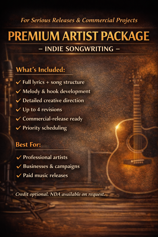 Songwriting Services - Premium Artist Package
