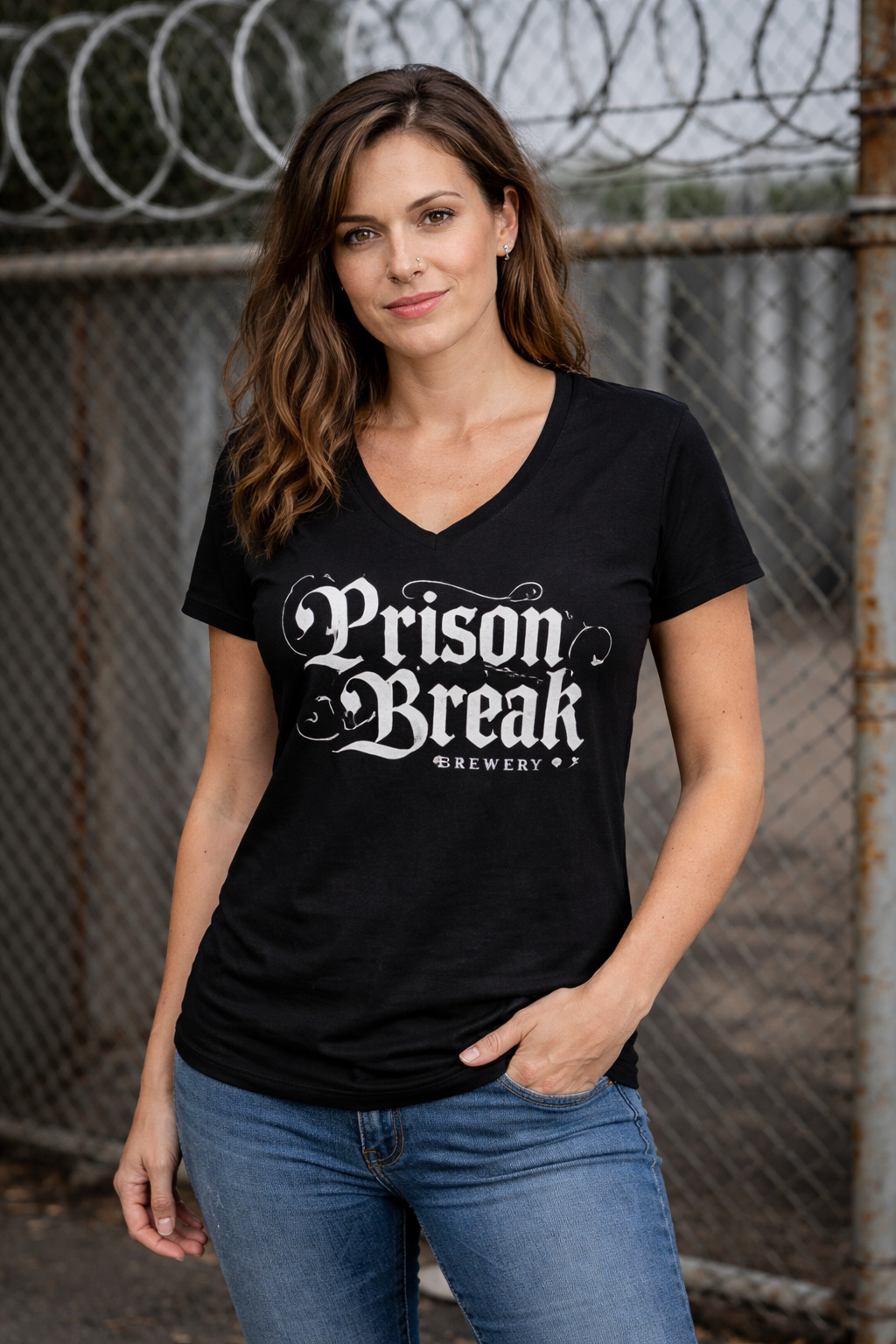 Prison Break Gothic Ladies' V-Neck T-Shirt