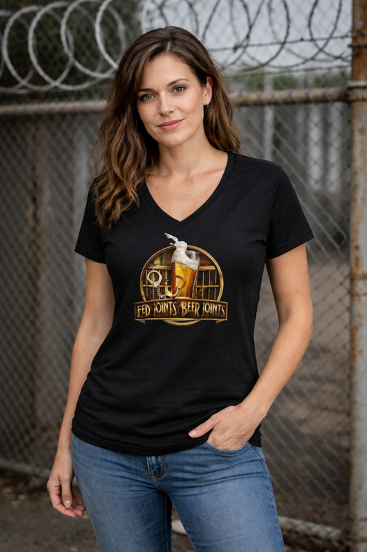 Fed Joints Gothic Ladies' V-Neck T-Shirt